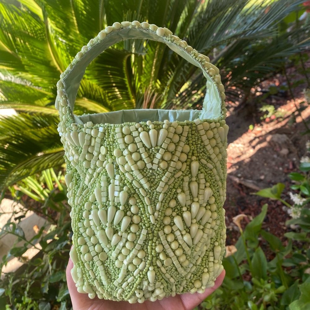 SOLD! New Made in India tiktok TJ Maxx Marshalls Beaded Green Handbag Purse